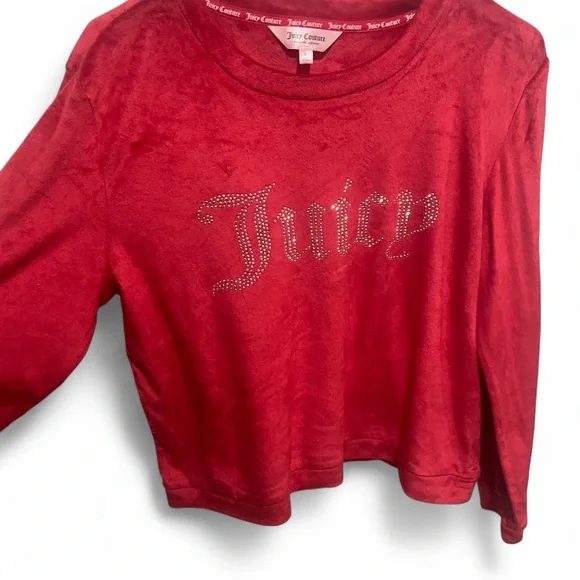 Juicy Couture Red Rhinestone Sweatshirt - Picture 3 of 4